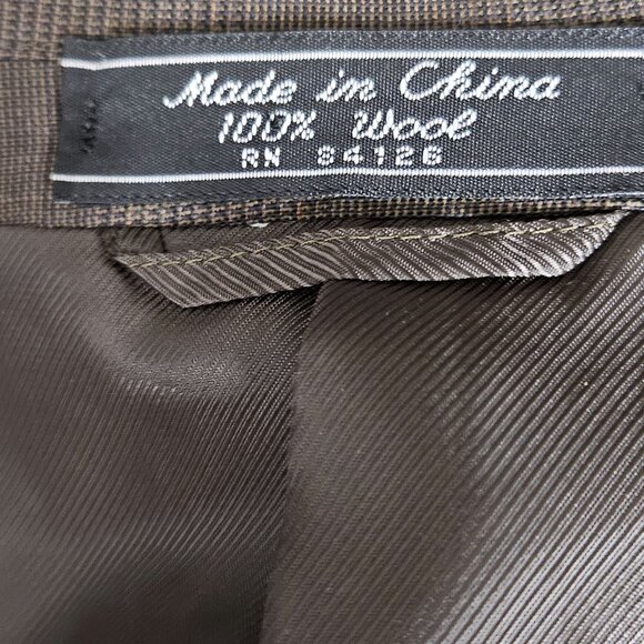 Men's Jeffery Banks 100% Wool dark preppy academia micro herringbone print suit - Picture 10 of 16